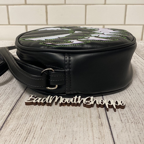 *Love Pain and Stitches Black and Holo Bad Company Pumpkin Crossbody Purse - Picture 3 of 8